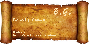 Boboly Gemma névjegykártya